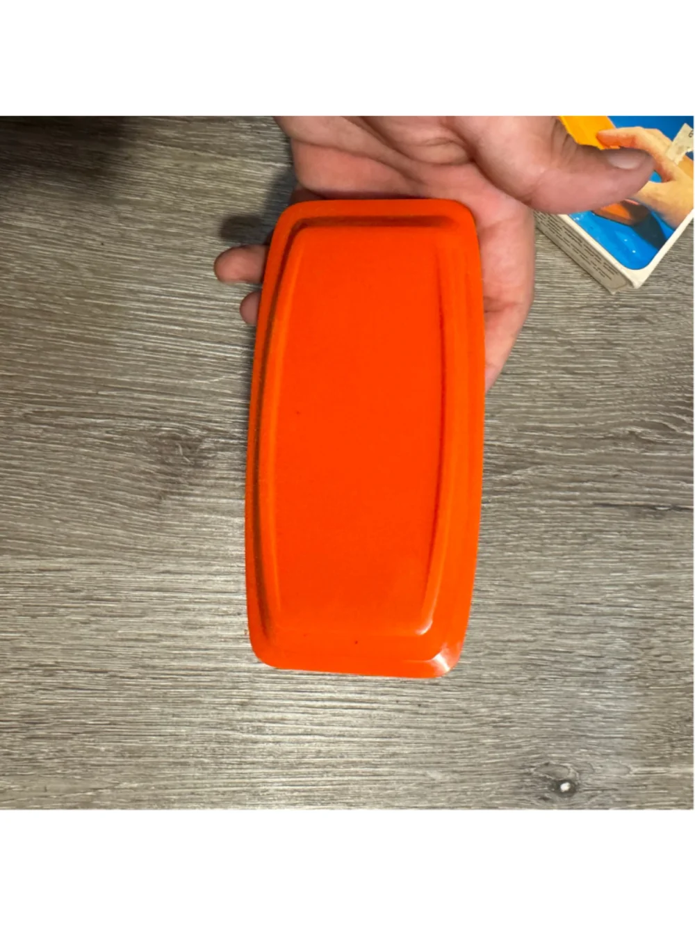 Vintage 80s Nettoyeuse Table Cleaner Crumb Sweeper One Size Orange Blue